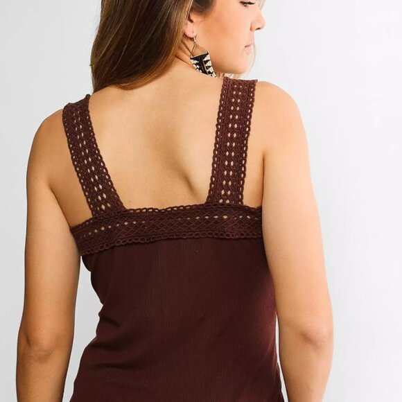 Gimmicks Y2K Women's Rayon Lace-Up Crochet Tank Top #1956 - Picture 3 of 7